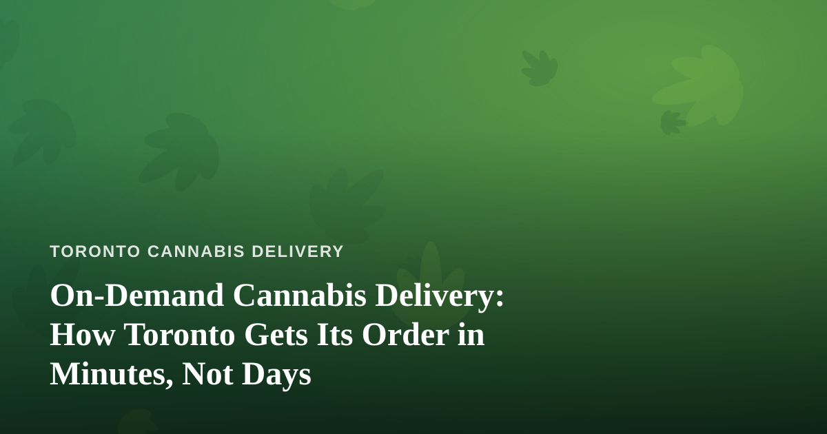 On-Demand Cannabis Delivery: How Toronto Gets Its Order in Minutes, Not Days