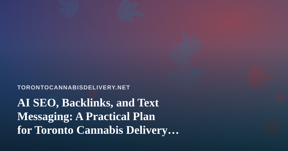 AI SEO, Backlinks, and Text Messaging: A Practical Plan for Toronto Cannabis Delivery Shops