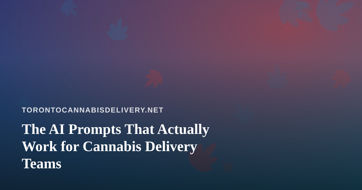 The AI Prompts That Actually Work for Cannabis Delivery Teams
