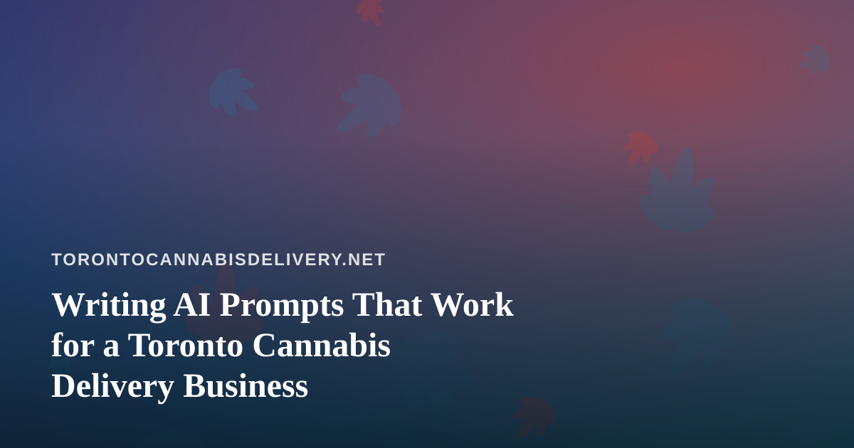 Writing AI Prompts That Work for a Toronto Cannabis Delivery Business